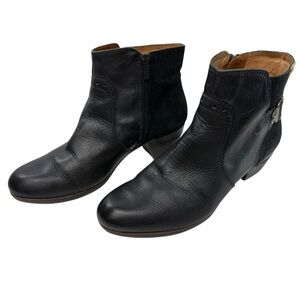 PIKOLINOS Short Ankle Boots Rotterdam Black Leather Buckle Womens Size 4…